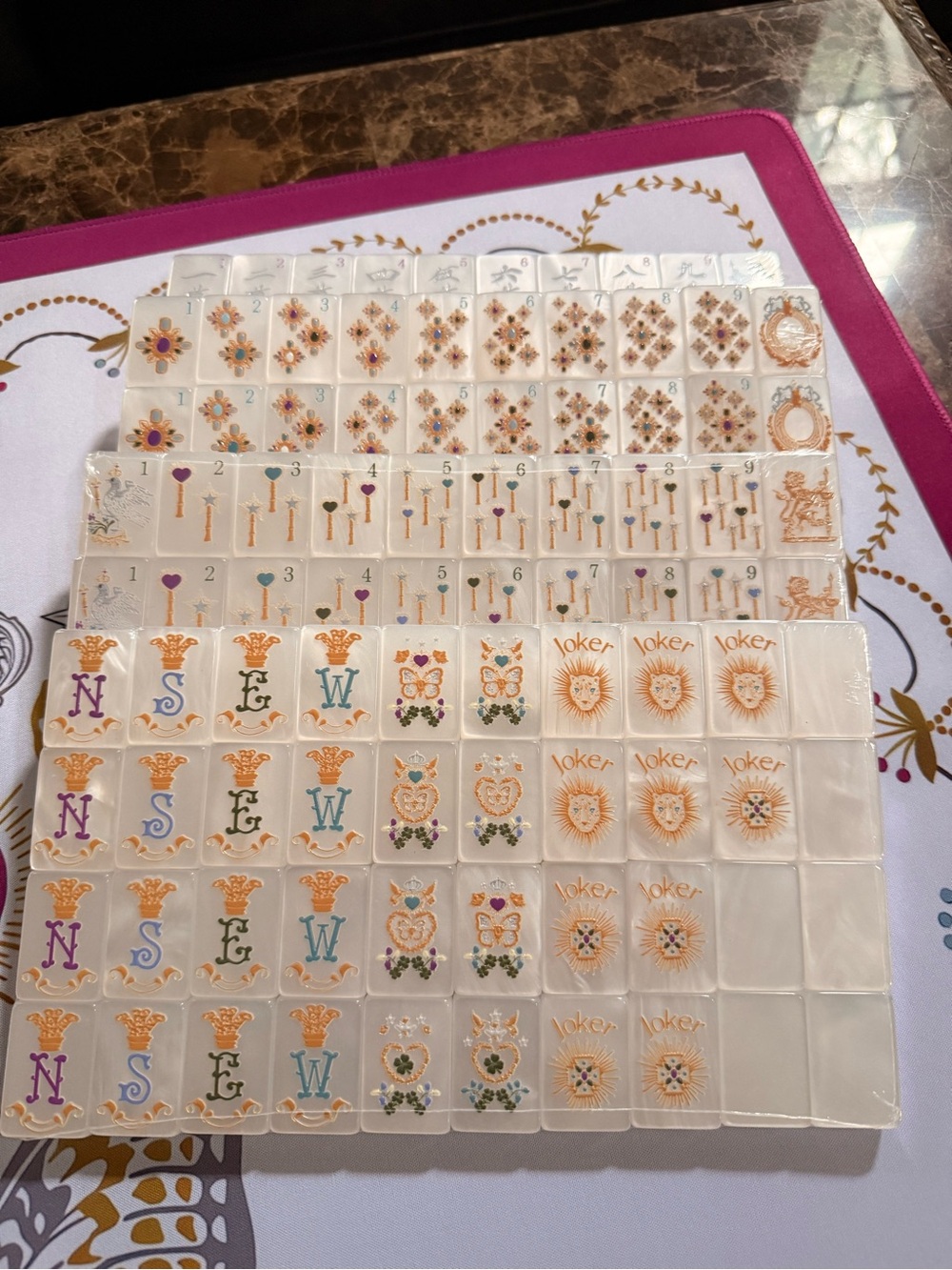 Unbranded Royal Colors with Gold Mahjong set